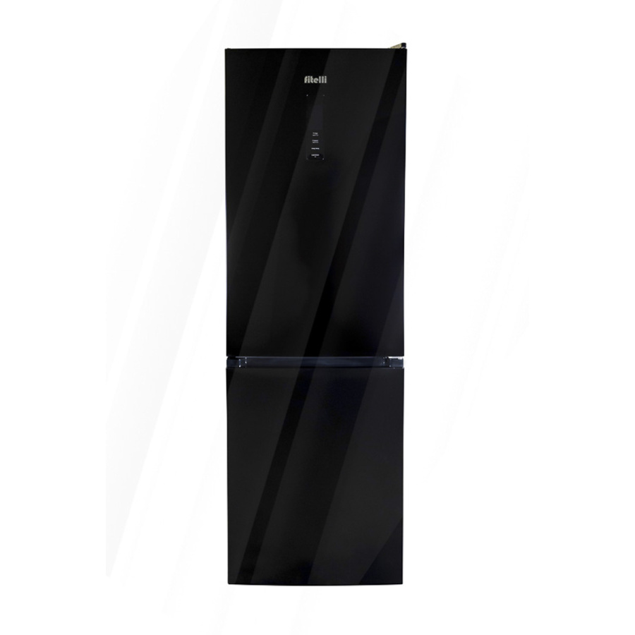 Fitelli Koelvriescombinatie - KV344GLZW01 - Glazen deuren - No-frost -195cm hoog- Zwart